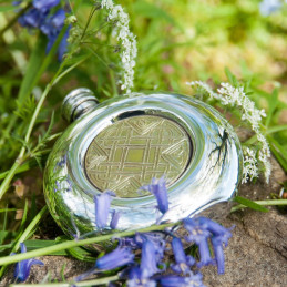 Celtic Gold Round Pewter Flask	Celtic Gold Round Pewter Flask