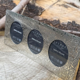 Love Skull Triple Pewter Picture Frame