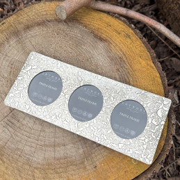 Love Skull Triple Pewter Picture Frame