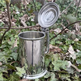 Plain Pewter Tankard with Lid