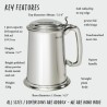 Plain Pewter Tankard with Lid