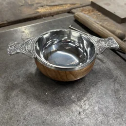  Wood and Pewter Quaich Large Plus