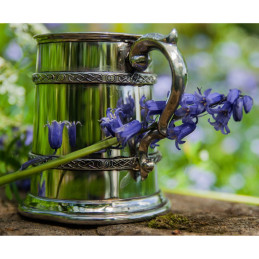 Half Pint Double Celtic Band Pewter Tankard