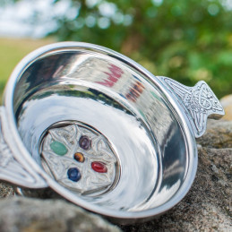 Gem Cross Pewter Quaich