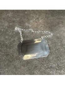 Plain Rectangular Pewter Decanter Label