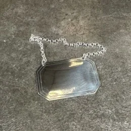 Plain Rectangular Pewter Decanter Label