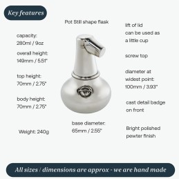 Pot Still Pewter Flask Large