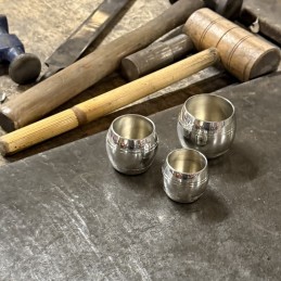 Set of Three Barrel Pewter Measures