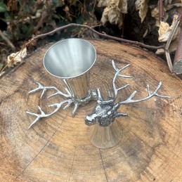 STAG Head Pewter Measure