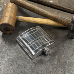 Charles Rennie Mackintosh Pewter Kidney Hip Flask