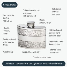 Kells Kidney Hip Flask 2oz