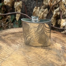 Peacock Pewter Kidney Hip Flask