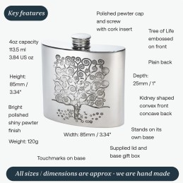Tree of Life Kidney Hip Flask 4oz
