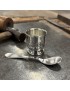 Celtic Pewter Egg Cup and Spoon Set