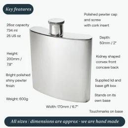 Plain Kidney Flask 26oz
