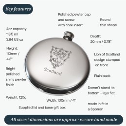 Round Lion of Scotland Flask