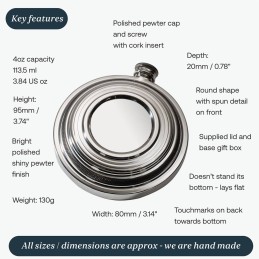 Clay Shot Pewter Flask