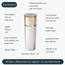 Pewter and Brass Cartridge Flask