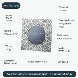Triquetra Pewter Photo Frame – Celtic Symbol Gift