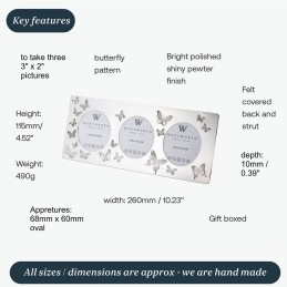 Butterfly Triple Photo Frame