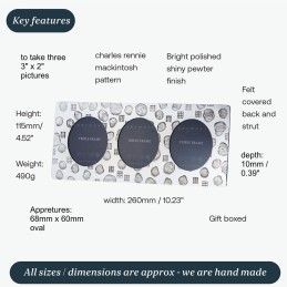 Charles Rennie Mackintosh Triple Photo Frame