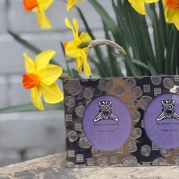 Charles Rennie Mackintosh Triple Pewter Photo Frame