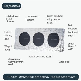 Hammered Triple Photo Frame