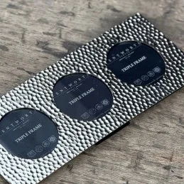 Hammered Triple Pewter Photo Frame