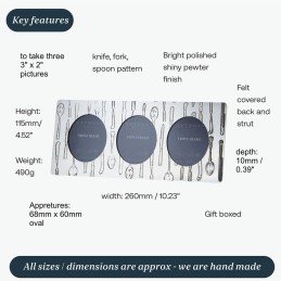 Knife Fork Spoon Triple Photo Frame