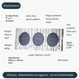 Knife Fork Spoon Triple Photo Frame