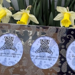 Paisley Triple Pewter Photo Frame