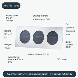 Plain Triple Photo Frame