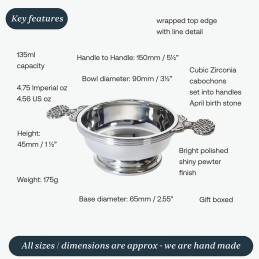 April Birthstone Quaich