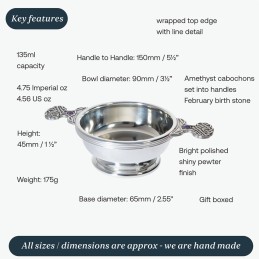 February Birthstone Quaich