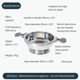 January Birthstone Pewter Quaich