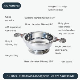 July Birthstone Pewter Quaich