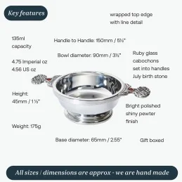 July Birthstone Pewter Quaich