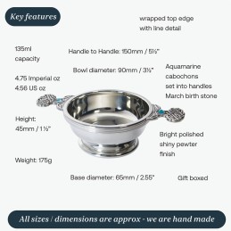 March Birthstone Quaich