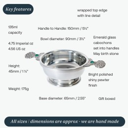 May Birthstone Quaich