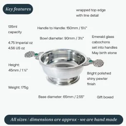 May Birthstone Quaich