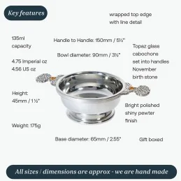 November Birthstone Quaich