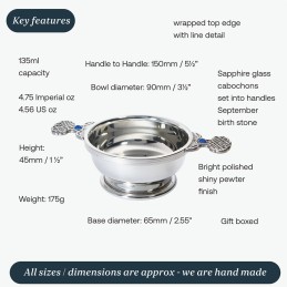 September Birthstone Quaich