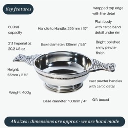 Large Plus Celtic Band Quaich