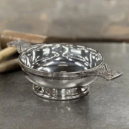 XL Celtic Band Pewter Quaich – Scottish Gift & Display Piece