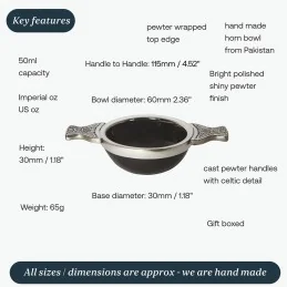 Horn and Pewter Quaich Standard
