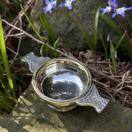 Pewter and Brass Rim Quaich Small