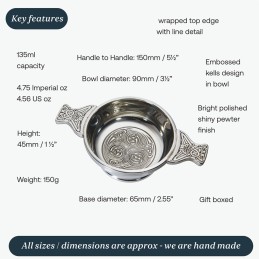 Kells Standard Pewter Quaich