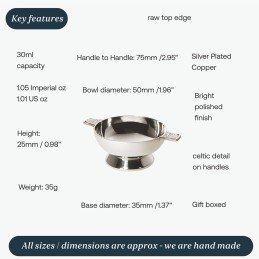 Celtic Silver Plated Quaich (2 inch)