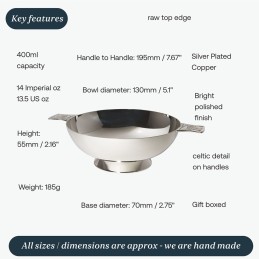 Celtic Silver Plated Quaich (5 inch)