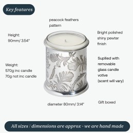 Peacock Patterned Candle Votive